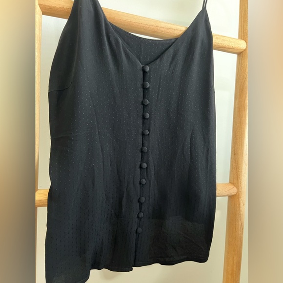 H&M - Black Button Front tank top - Size 2 - Picture 2 of 4